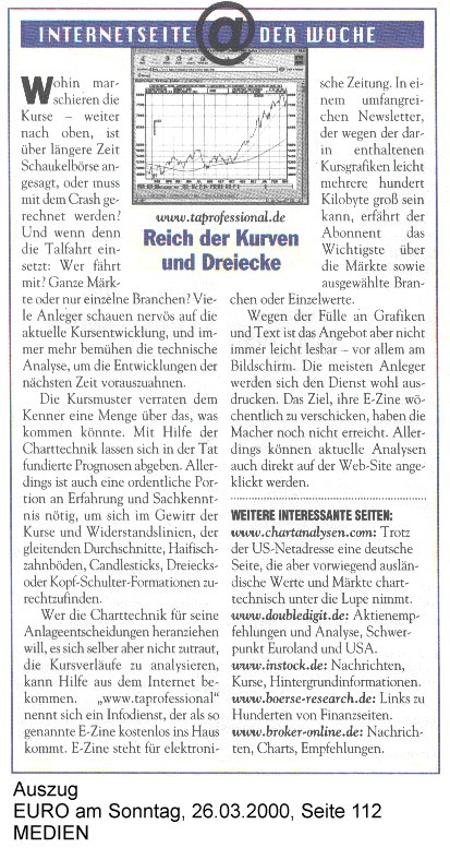 Scan-Auszug: EURO am Sonntag: Ausgabe 26.03.2000, Seite 112